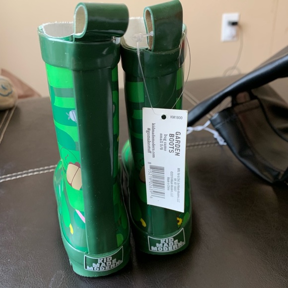 Kids' Bug Camo Garden Rain Boots Green - Picture 3 of 5